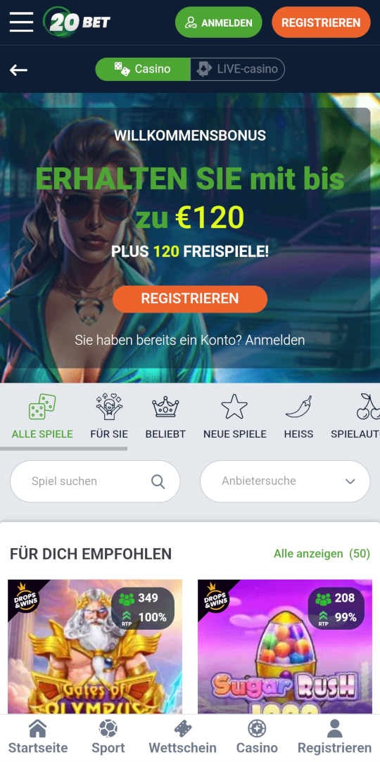 20Bet online casino willkommensbonus mobile vorschau