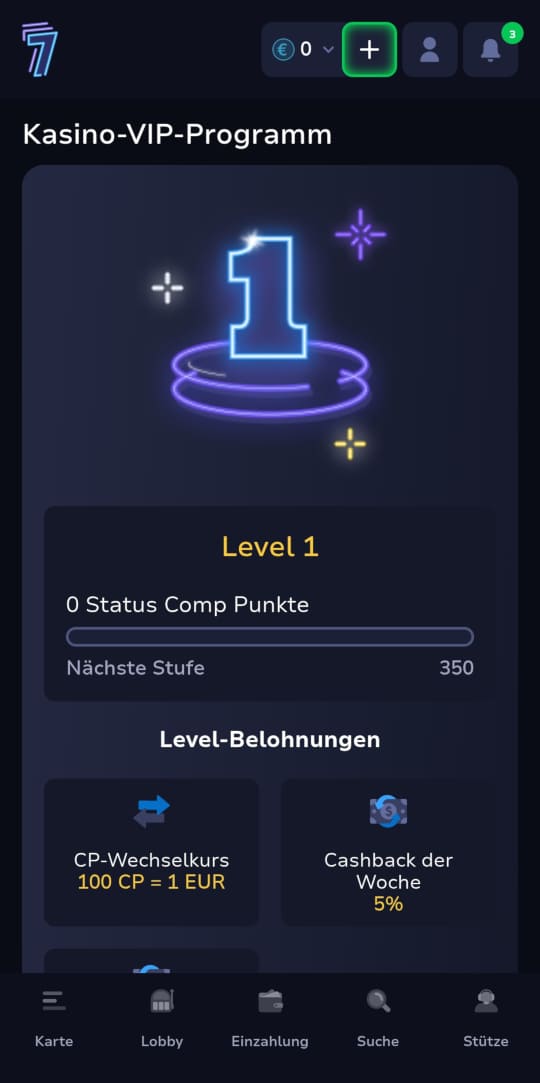 7Bit online casino VIP programm mobile vorschau