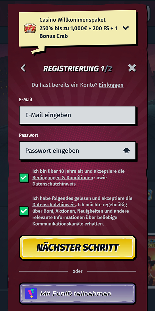 AllySpin online casino registrieren mobile vorschau