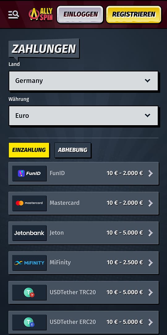 Allyspin online casino zahlungen mobile vorschau