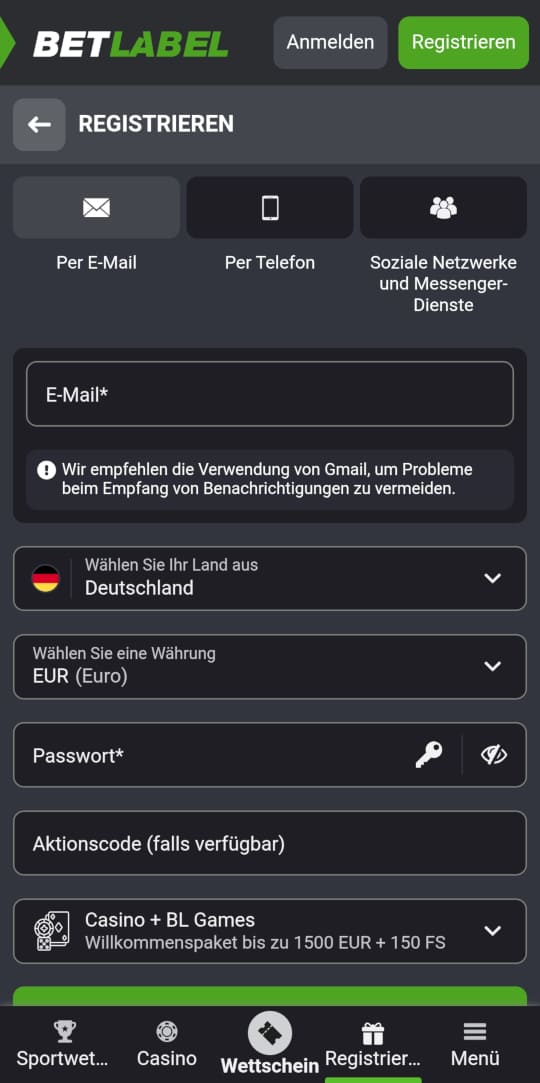 BetLabel online casino registrieren mobile vorschau