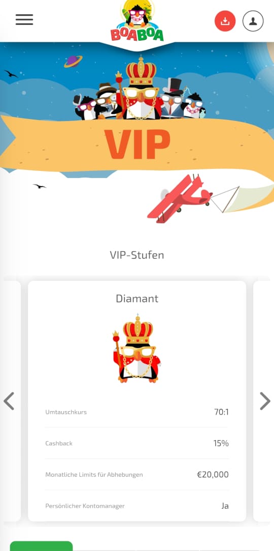 Boa Boa online casino VIP programm mobile vorschau