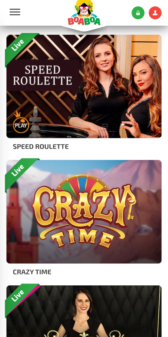 BoaBoa online casino live casino mobile vorschau