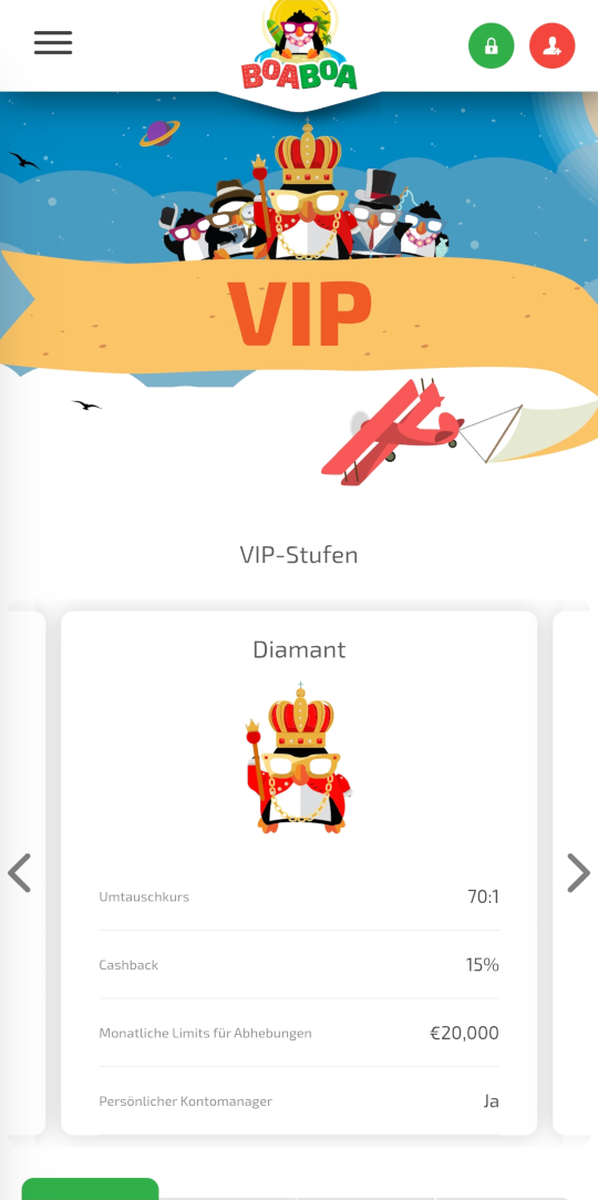 BoaBoa online casino VIP programm mobile vorschau
