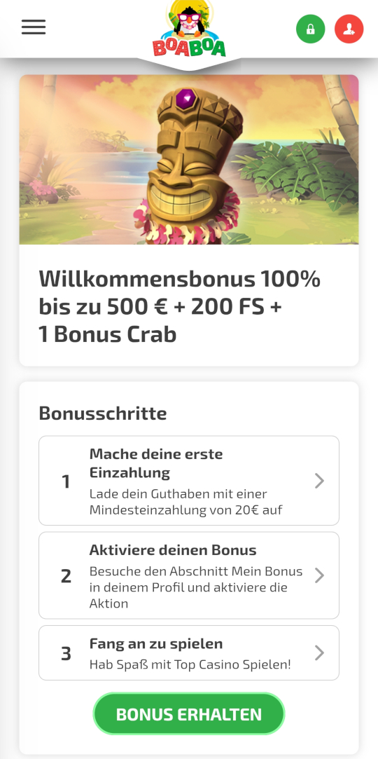 BoaBoa online casino willkommensbonus mobile vorschau