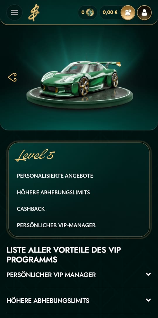 Cashed online casino VIP programm mobile vorschau