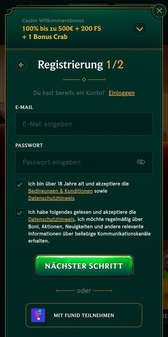 Casinia online casino registrieren mobile vorschau