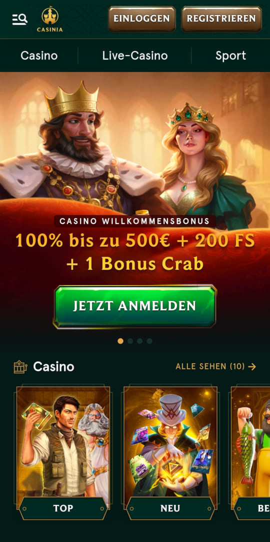 Casinia online casino willkommensbonus mobile vorschau
