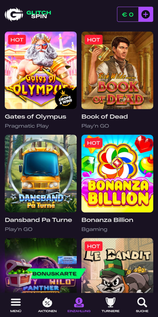 GlitchSpin online casino top spielen mobile vorschau