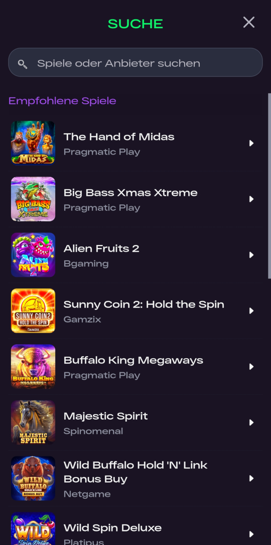 GlitchSpin online casino top spielen mobile vorschau