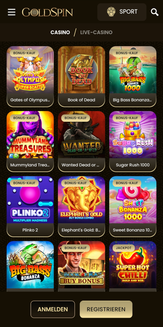 GoldSpin online casino top spielen mobile vorschau