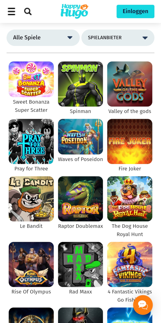 HappyHugo online casino top spielen mobile vorschau