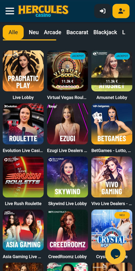 Hercules online casino live casino mobile vorschau
