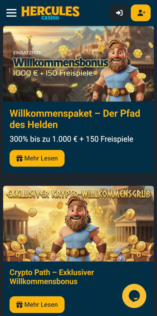 Hercules online casino willkommensbonus mobile vorschau