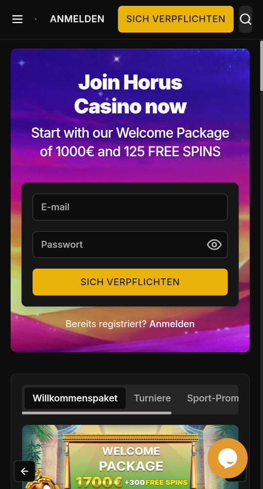 Horus online casino willkommensbonus mobile vorschau