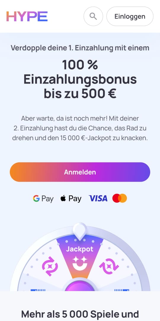Hype online casino willkommensbonus mobile vorschau