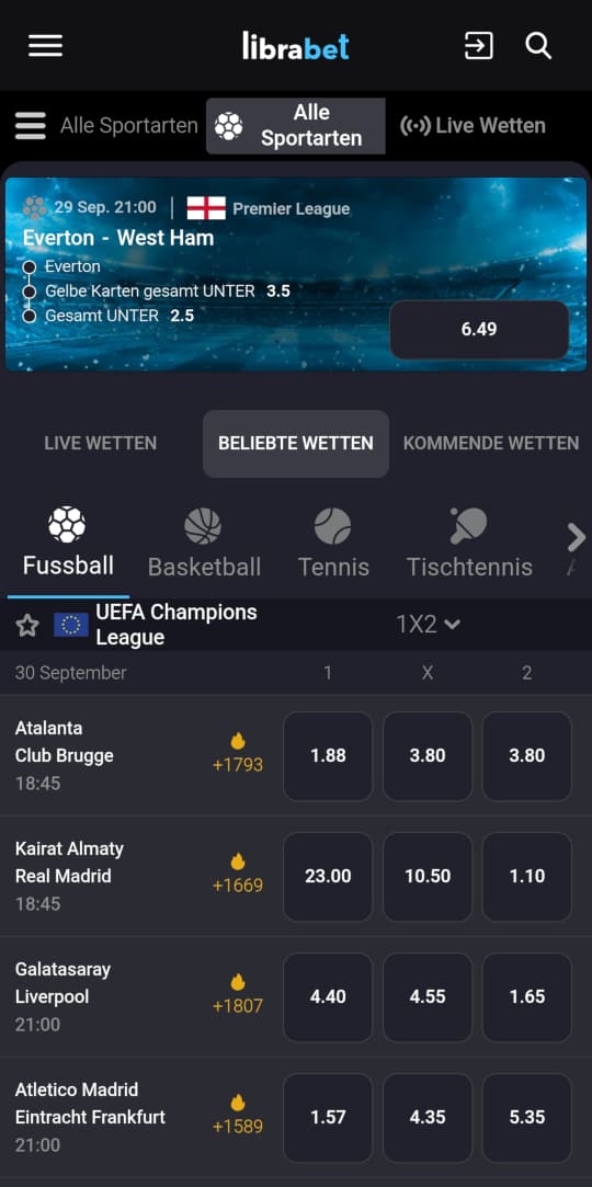 LibraBet Casino sportwetten mobile vorschau