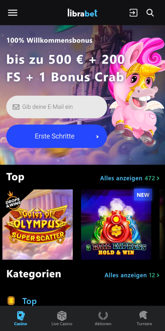 LibraBet online casino willkommensbonus mobile vorschau