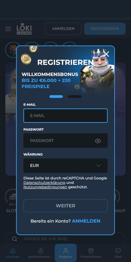 Loki online casino registrieren mobile vorschau