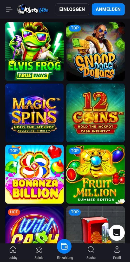 LuckyVibe online casino top spielen mobile vorschau