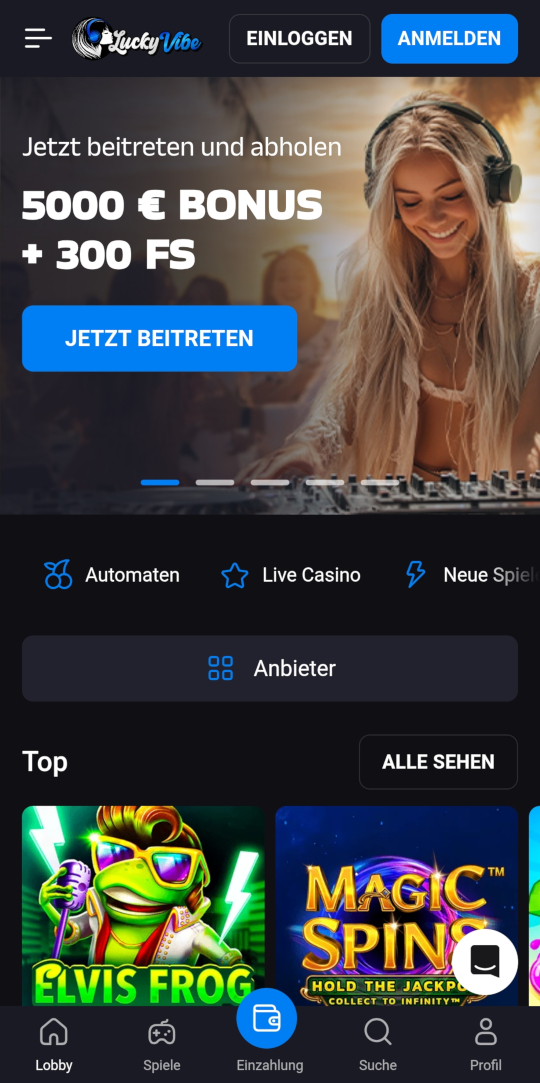 LuckyVibe online casino willkommensbonus mobile vorschau