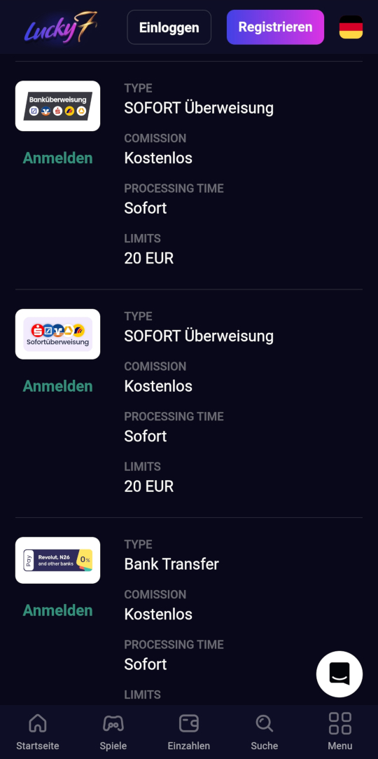 Lucky7even online casino zahlungen mobile vorschau