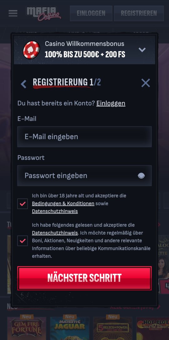 Mafia online casino registrieren mobile vorschau