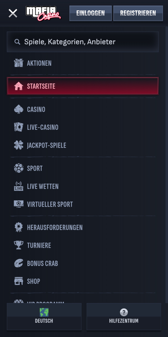 Mafia online casino seitenleistenmenu mobile vorschau