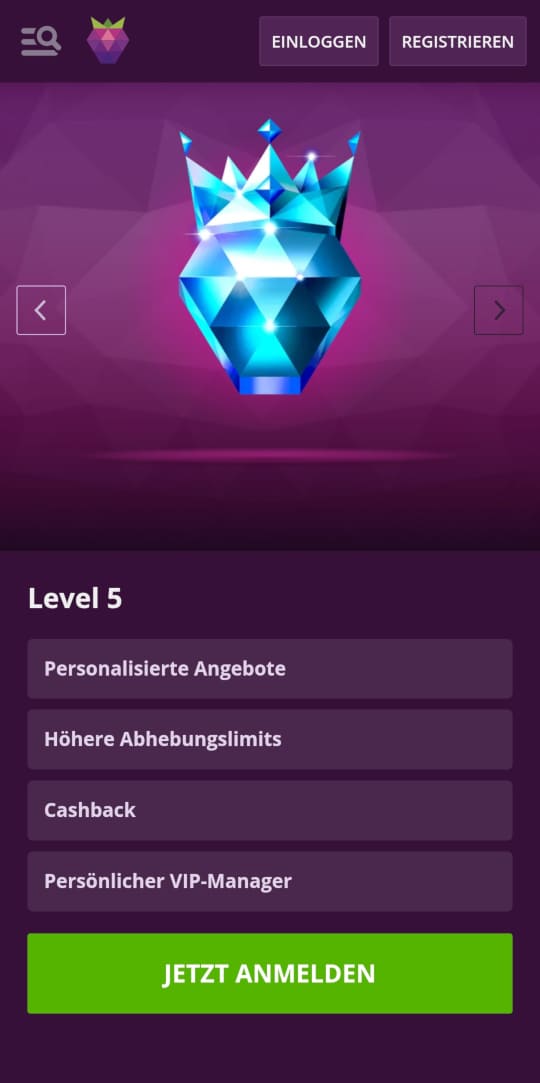 Malina online casino VIP programm mobile vorschau