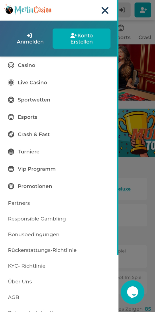Merlin online casino seitenleistenmenu mobile vorschau