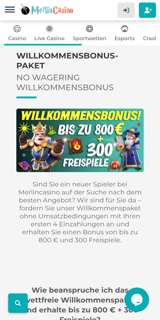 Merlin online casino willkommensbonus mobile vorschau