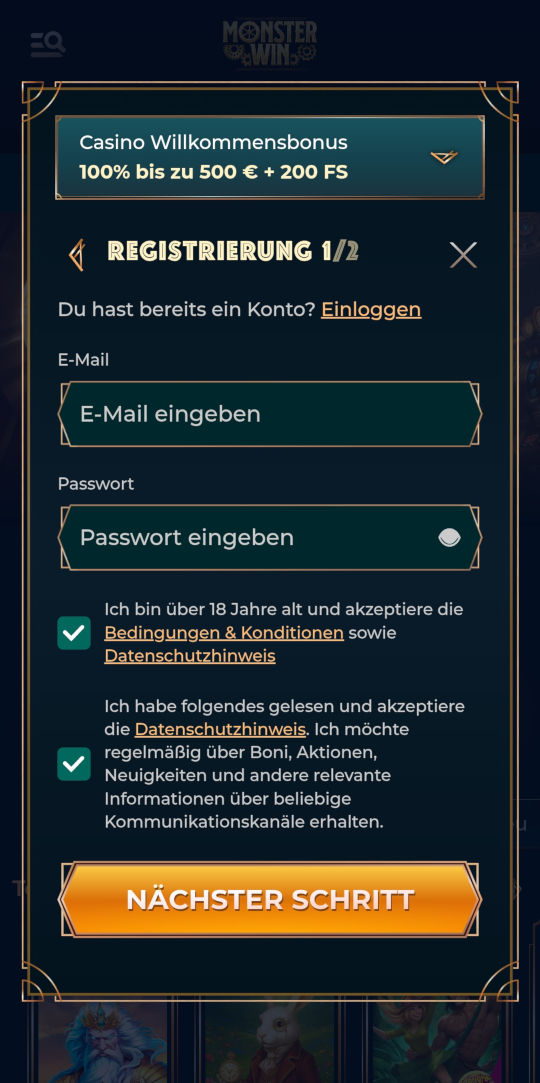 Monsterwin online casino registrieren mobile vorschau