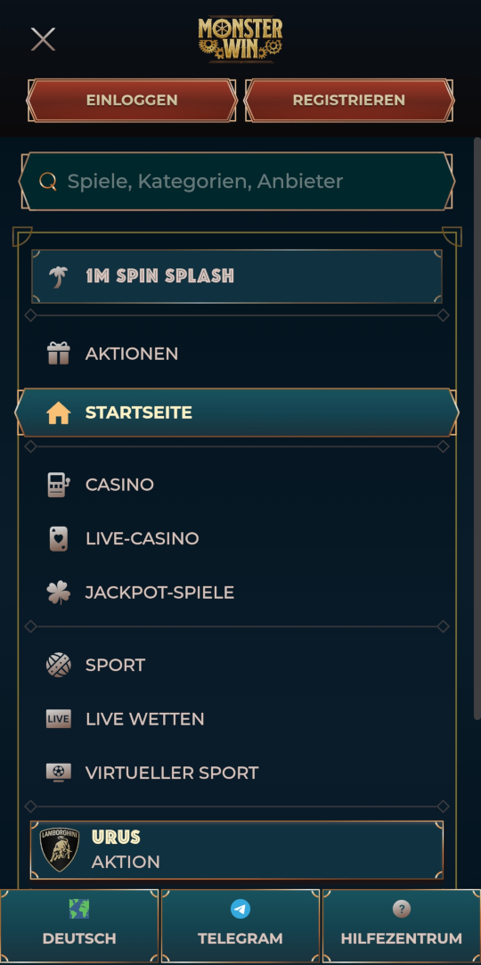Monsterwin online casino seitenleistenmenu mobile vorschau