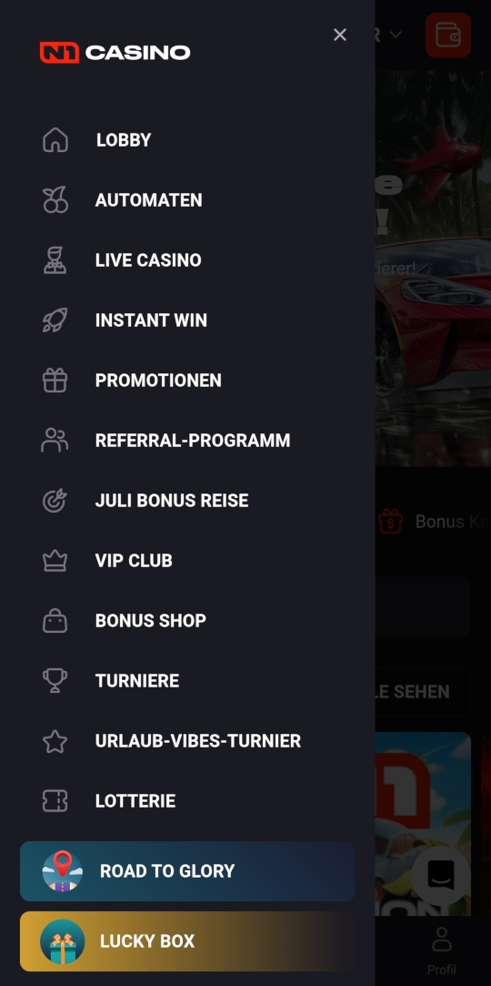 N1 online casino seitenleistenmenu mobile vorschau