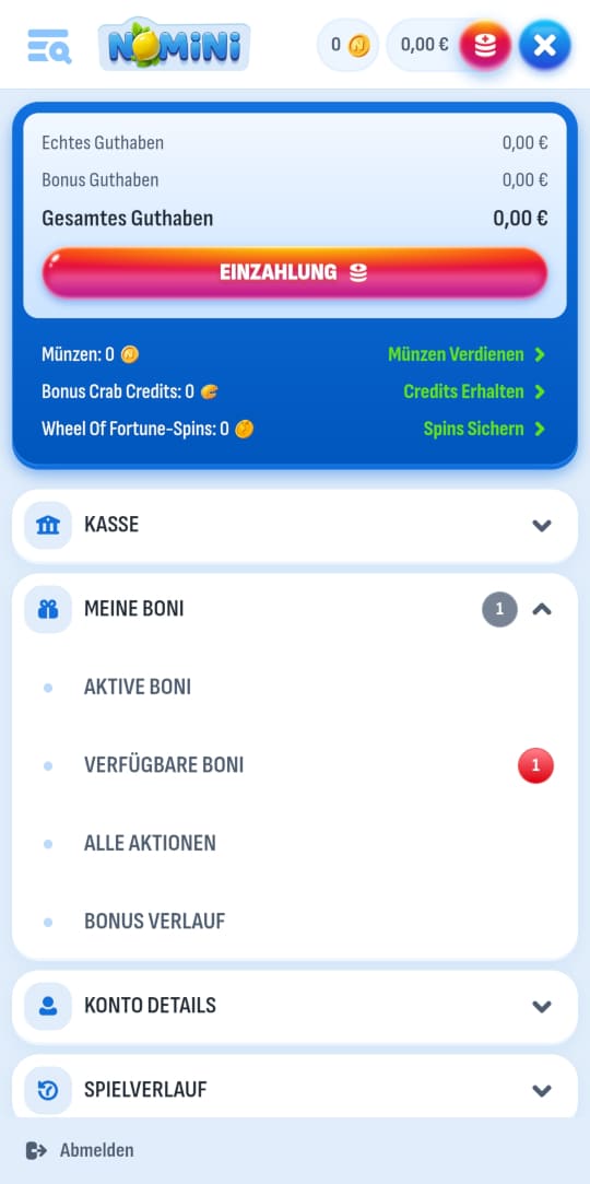 Nomini online casino spielerprofil mobile vorschau
