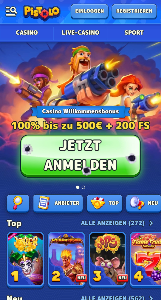 Pistolo online casino willkommensbonus mobile vorschau