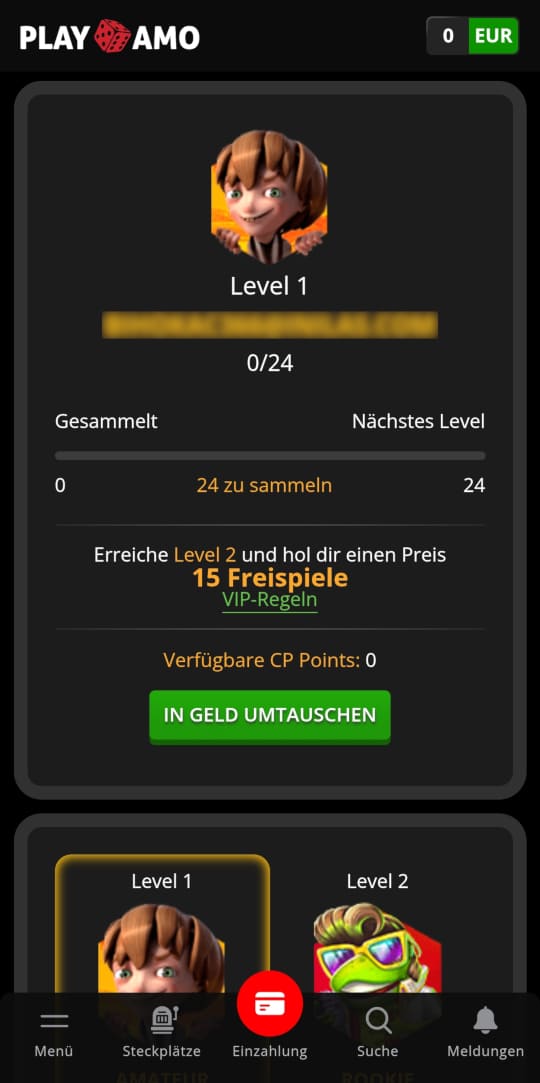 Playamo online casino VIP programm mobile vorschau