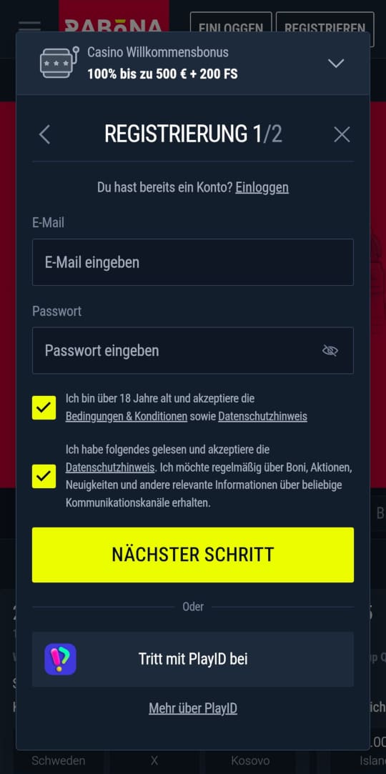 Rabona online casino registrieren mobile vorschau