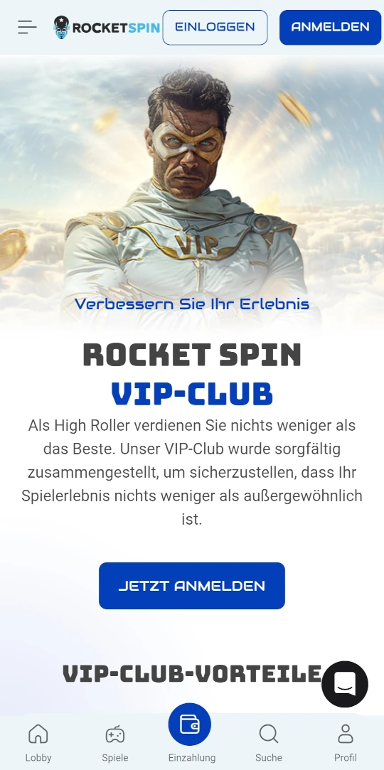Rocket Spin online casino VIP programm mobile vorschau