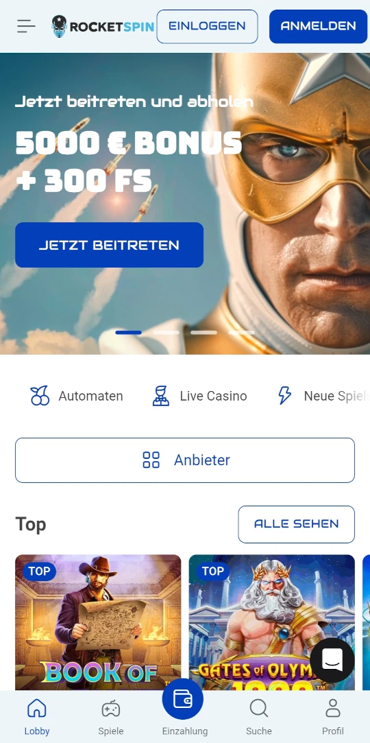 Rocket Spin online casino willkommensbonus mobile vorschau