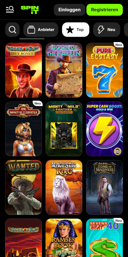 SPINiT online casino top spielen mobile vorschau