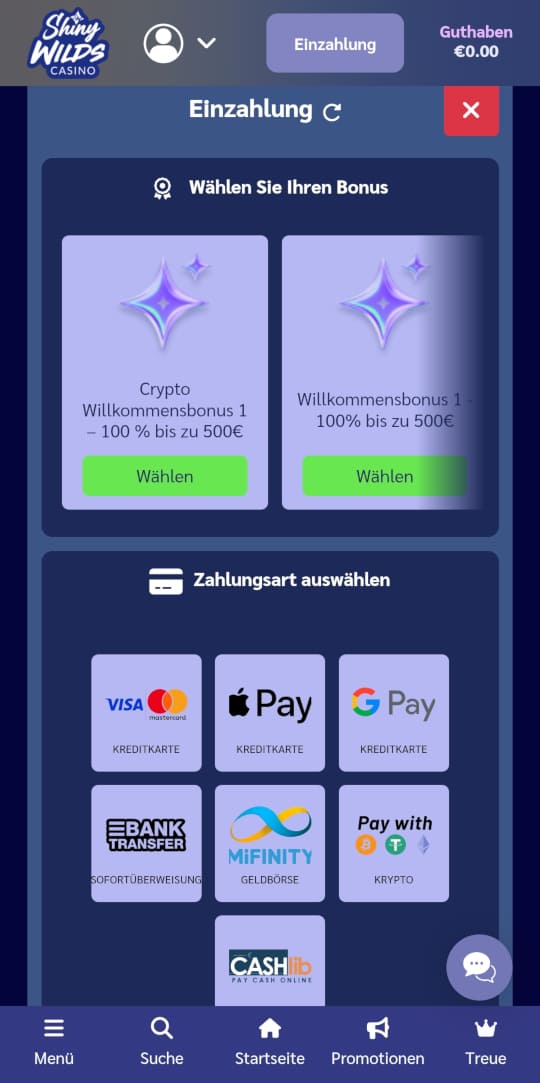 ShinyWilds online casino zahlungen mobile vorschau