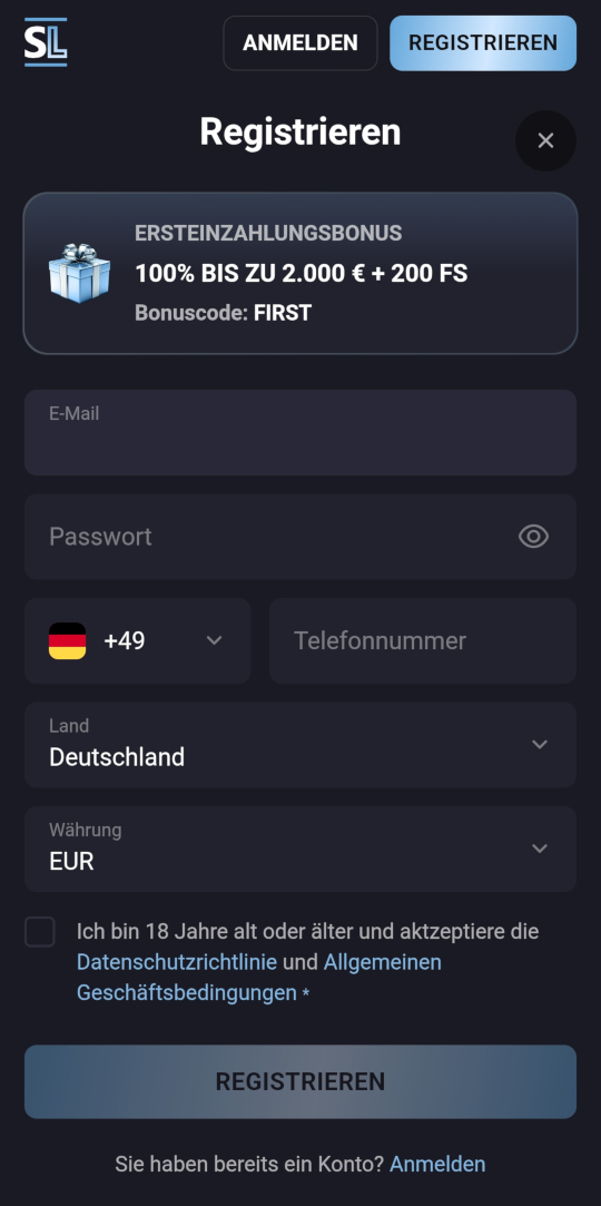 SlotLounge online casino registrieren mobile vorschau