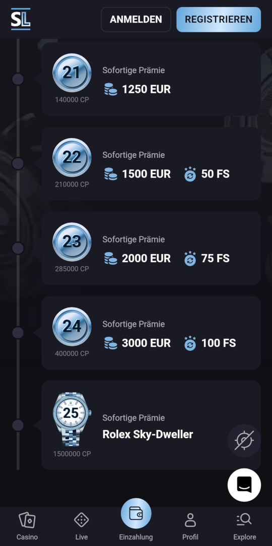 SlotLounge online casino vip programm mobile vorschau