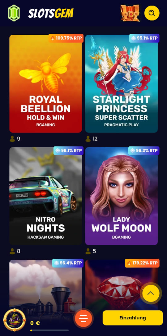 SlotsGem online casino top spielen mobile vorschau