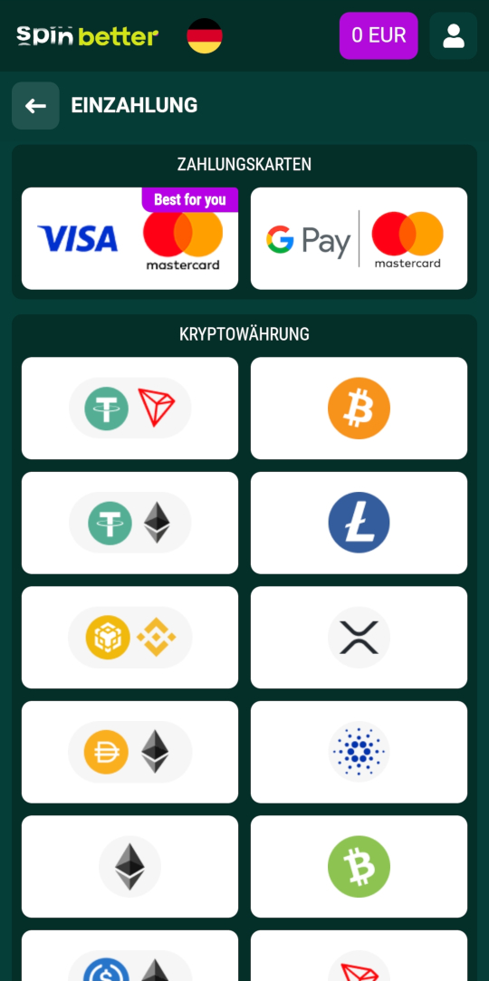 SpinBetter online casino zahlungen mobile vorschau