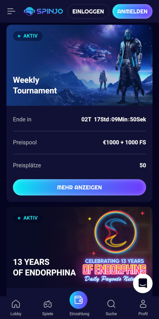 Spinjo online casino aktive turniere mobile vorschau