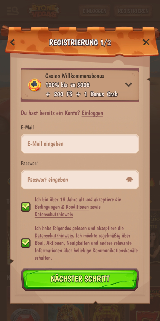 StoneVegas online casino registrieren mobile vorschau