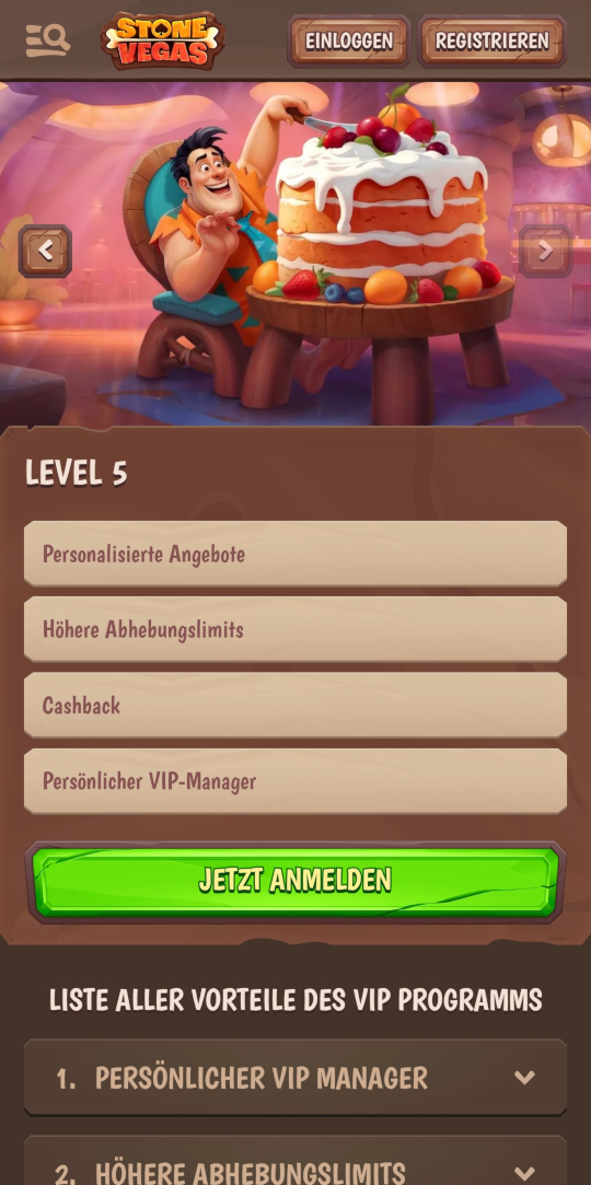 StoneVegas online casino VIP programm mobile vorschau