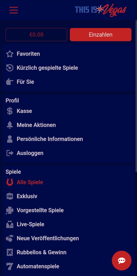 This is Vegas online casino seitenleistenmenu mobile vorschau